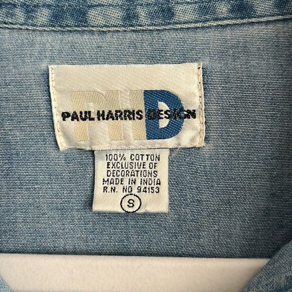 Vintage Women’s Small denim shirt Noah’s Arc animal theme Grandmacore - Picture 9 of 14